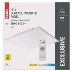 LED přisazené svítidlo RIVI, čtvercové 40W, stmív. se změnou CCT EMOS ZM5173