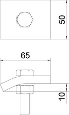 OBO KWS 10 FT Spojovací úhelník se šr.se 6ti hr.hl. h = 10 mm 60x50 Ocel