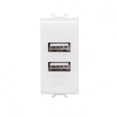 Gewiss GW10450 Chorus USB nabíječka dvojitá, 100-240V, 50/60Hz, bílá
