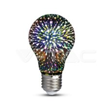 LED žárovka V-TAC 3W E27 Filament 3D A60 3000K VT-2203