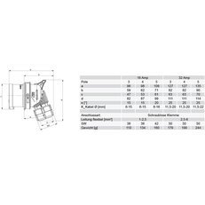 vidlice úhlová 3P, 16A/230V, 6h, IP44, bezšroubová TURBO TWIST PCE 8013-6TT