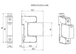 Svodič přepětí  ETITEC D T3 275/3 1+0 ETI 002440417