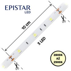 LED pásek 30LED/m, 5050, IP20, 2800-2900 K, bílá, 12V, 5m FK TECHNICS 4731534-60