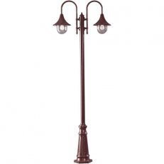 Sloupové svítidlo Diana sloup velký s ramenem 2 hnědá antika 2x60W IP23 E27