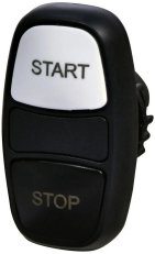 ETI Dvojité tlačítko (s návratem neosvětlené) bílá/černá START/STOP