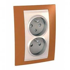 Schneider MGU63.065.569 Zásuvka dvojnásobná 16A/230V 2x2P+PE, Orange/marfil