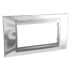 Unica Top rámeček čtyřmodulový Cromo lesk/Aluminium SCHNEIDER MGU66.104.010