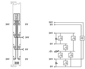 Filtr napájecího zdroje DC 24V Vyšší izolace WAGO 750-626/020-000