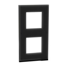 Unica Pure Krycí rámeček dvojnásobný vertikální, Frosted Black NU6004V86