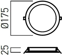 XFACE REC. RND. PANEL 18W 100-240V AC 40