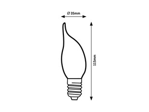 Světelný zdroj Filament LED, E14 CF35, 4W, 380lm, 4000K RABALUX 79149