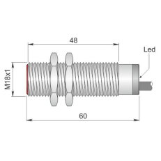 Indukční senzor d18 mm - Atex prach AECO SI18-C5 PNP NC AD3