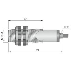 Optoelektronický senzor d18 mm AECO FT18SP-CBE LC5