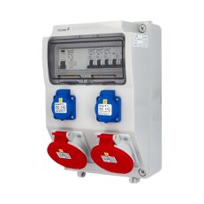 Zásuvková skříň FAMATEL vf425 IP54 jištěná s chráničem 63/4/003-A