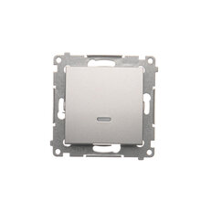 Přepínač křížový, s orientačním LED, řazení 7So, 10AX, 250V, stříbrná matná