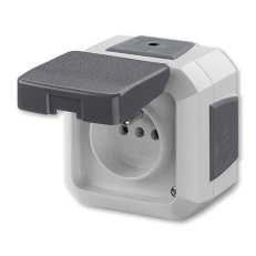 ABB VARIANT Zásuvka s ochran. kolíkem s víčkem průběžná IP54 šedá 5519N-C02540 S