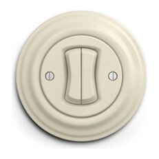 Dvojitý schodišťový vypínač GREENLUX KLIKLAP B/V2/66 Beige, řazení 6+6