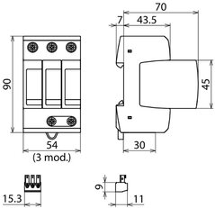 Svodič přepětí DEHNguard M 3pól Uc 275V AC s modulem ACI technologie 952330