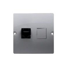 Jednonásobná počítačová zásuvka RJ45 kat. 5e, Inox KONTAKT SIMON BMF51.02/21