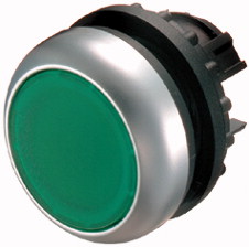 Eaton M22-DRL-G Prosvětlená ovládací hlavice, aretace, kroužek titan, zelená