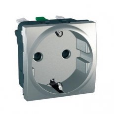 Unica Zásuvka 230V/16A 2P+PE Schuko bezšroubová Aluminium SCHNEIDER MGU3.057.30