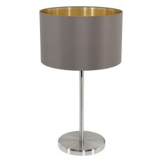 Stolní svítidlo MASERLO 1xE27 matný nikl/cappuccino 60W IP20 EGLO 31631
