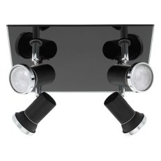 Bodové svítidlo TAMARA 1 čtverec černá/chrom 12W IP44 EGLO 33678