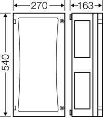 Prázdná skříň ENYSTAR, 216x486x136mm, průhledné dveře HENSEL FP 0310
