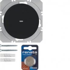 KNX RF tlačítko 1-násobné bateriové ploché, quicklink, R.1/R.3, černá lesk