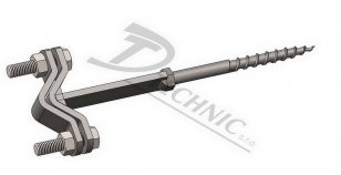 DUD s 300 Držák ochr. úhelníku do dřeva - ploch+vrut 8x300 DT TECHNIC 102144