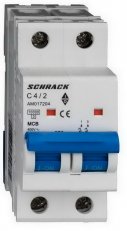 Instalační jistič AMPARO 10kA, C 4A, 2P SCHRACK AM017204--