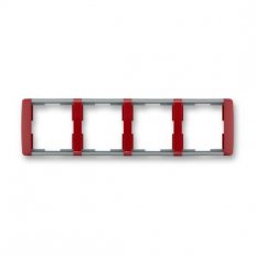 ELEMENT Čtyřrámeček vodorovný karmínová/led. šedá ABB 3901E-A00140 24