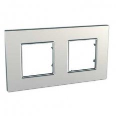 Unica Quadro Krycí rámeček dvojnásobný, Silver SCHNEIDER MGU6.704.55