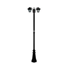 Pole Lamp 2XE27 2280mm IP44 Black, VT-84