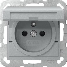 Zásuvka, zemnicí kolík ZV + SH System 55 F hliník GIRA 448826