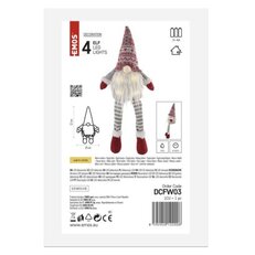 LED vánoční skřítek sedící, 27 cm, 3x AA, vnitřní, teplá bílá EMOS DCFW03
