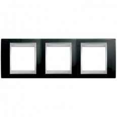 Unica Top rámeček trojnásobný Rhodium Black/Aluminium SCHNEIDER MGU66.006.093