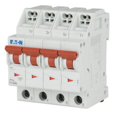 PLI-C4/4 Jistič PLI (bezšroubové svorky nahoře) char C 4-pólový 10kA 4A 101358