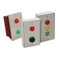 1423-BZ-12 LED indikátor s bzučákem 12V DC bílý kryt červený a zelený maják