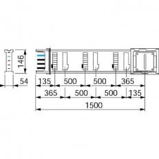 Schneider KSA250ED4156 Rovná délka distribuční 1M 5O 250 A