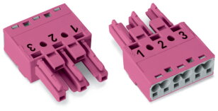 Zdířka 3pól. Kód. B Růžová WAGO 770-283