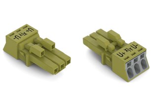 Zdířka 3pól. Kód. B světle zelená WAGO 890-263/071-000