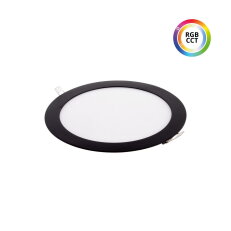 24KB18 LED panel RGBCCT 18W 24V kulatý černý T-LED 102339
