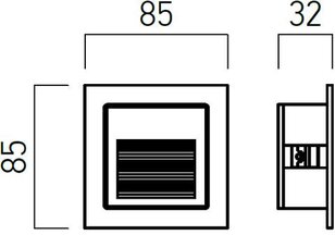 XGHOST IP65 WALL REC. FITTING 2W 100-240