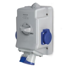 Nástěnná zásuvka SCAME OPTIMA s vypínačem 2P+E 16A 6h/200-250V IP54 1x 230V