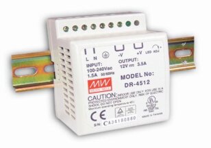 Napájecí spínaný zdroj na DIN 48W 24V 2A MEAN WELL DR-45-24