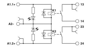 Reléový modul PLC-2RPT-24DC/1 PHOENIX CONTACT 2901639