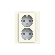 Dvojzásuvka ABB LEVIT s clonkami, bezšroub., slonová kost/bílá 5522H-C03458 17W