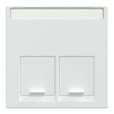 Centrální deska, Merten System M, Actassi 2xRJ45, active white, lesklý plast