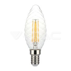 LED Bulb 4W Filament E14 Twist Candle Dimmable 3000K VT-1985D, V-TAC SKU214367